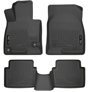 Mazda 3 Floor Liners - Front & Second Row - Husky Liners - WeatherBeater - Black - 2014